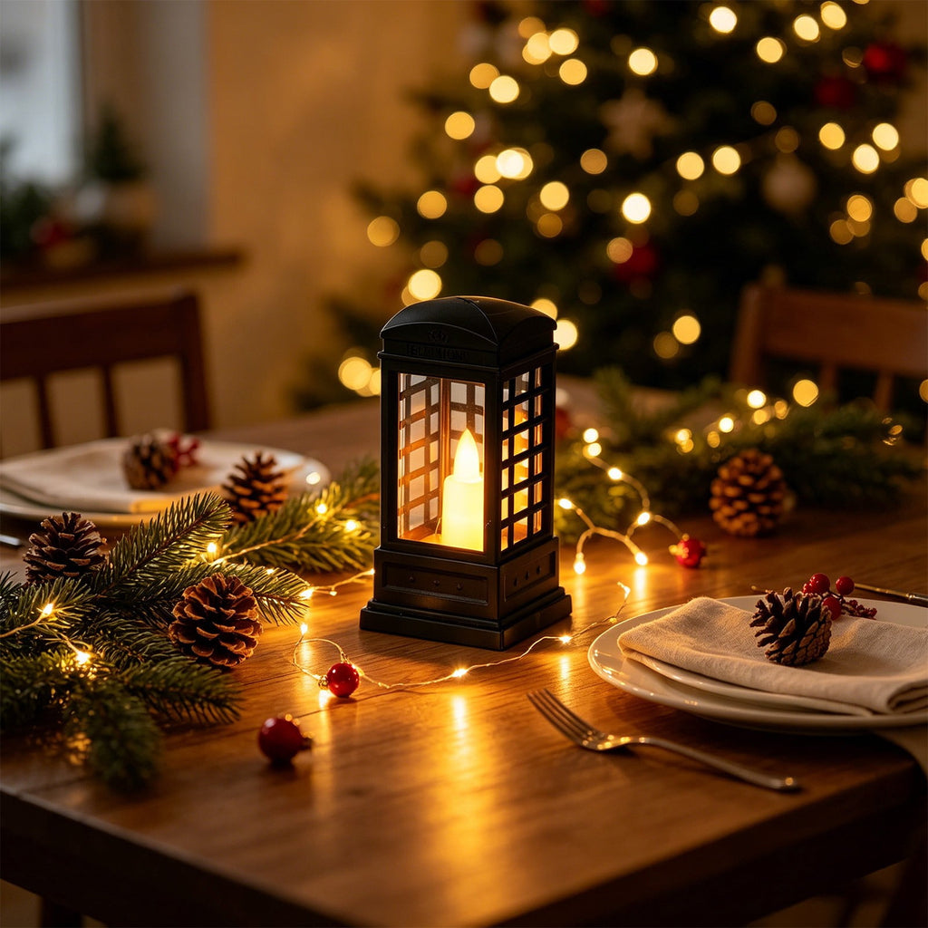 Djiypn Mini Lanterns 2Pack LED Small Lanterns Decorative Indoor Outdoor Hanging Lantern Decorative Candle Light Farmhouse Decor for Weddings Western Camping Party Halloween Christmas Decorations