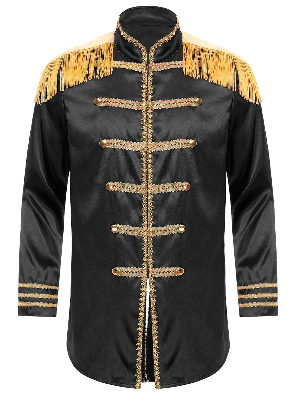 Eandarui Men's Halloween SGT Sergeant Pepper Costume Jacket Fancy Dress Hippie Music Star 1960s Shirt Red S