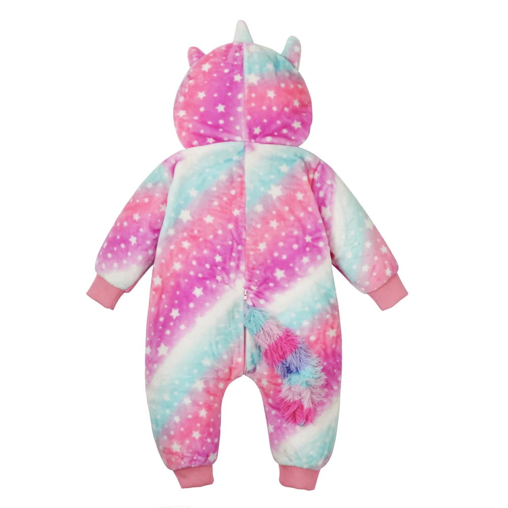 WIBACKER 0-3T Unisex Baby Animal Costume Winter Autumn Flannel Hooded Romper Christmas and Halloween Dinosaur Cosplay Jumpsuit