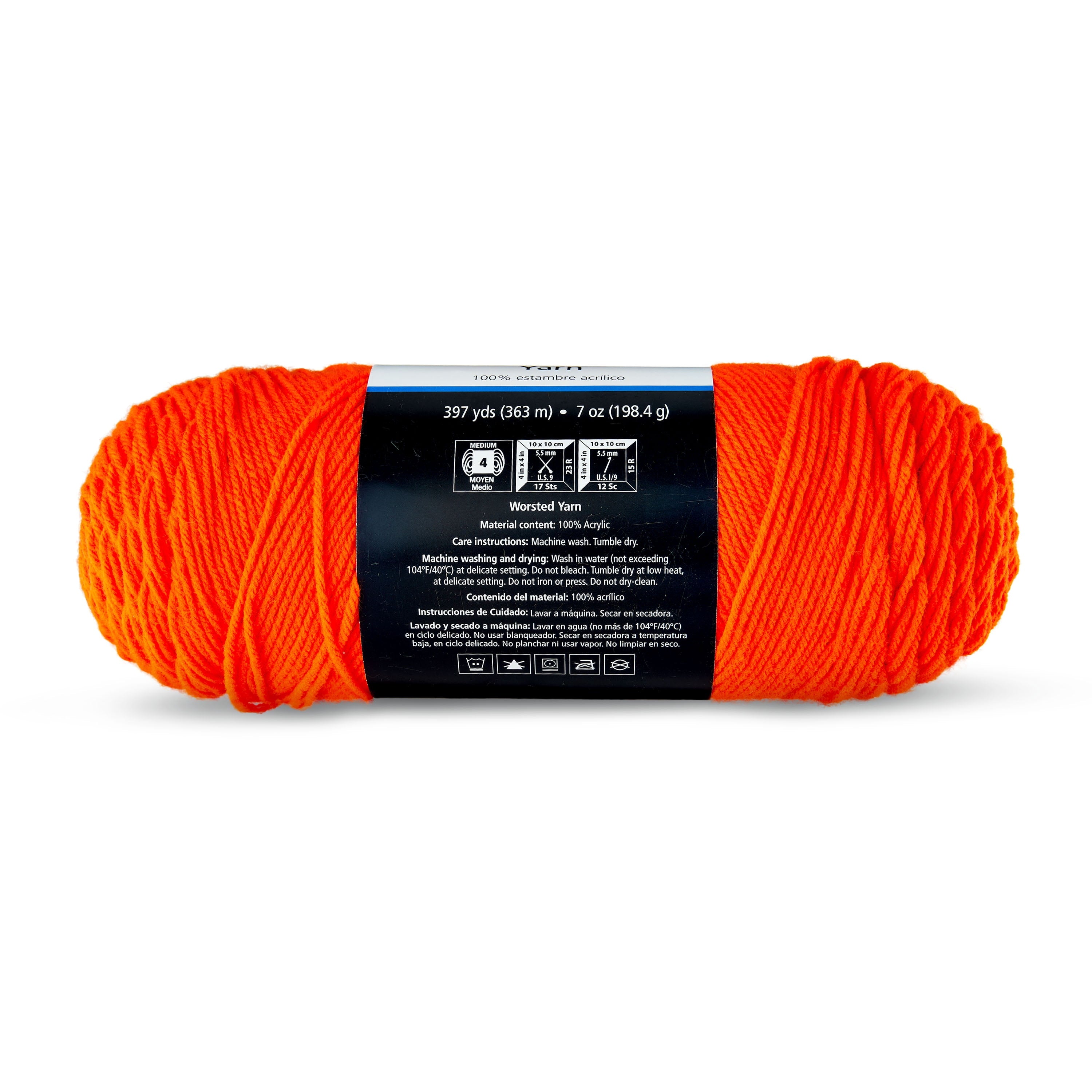 Mainstays Medium 4 Acrylic Yarn, White, 7 oz, 397 Yards