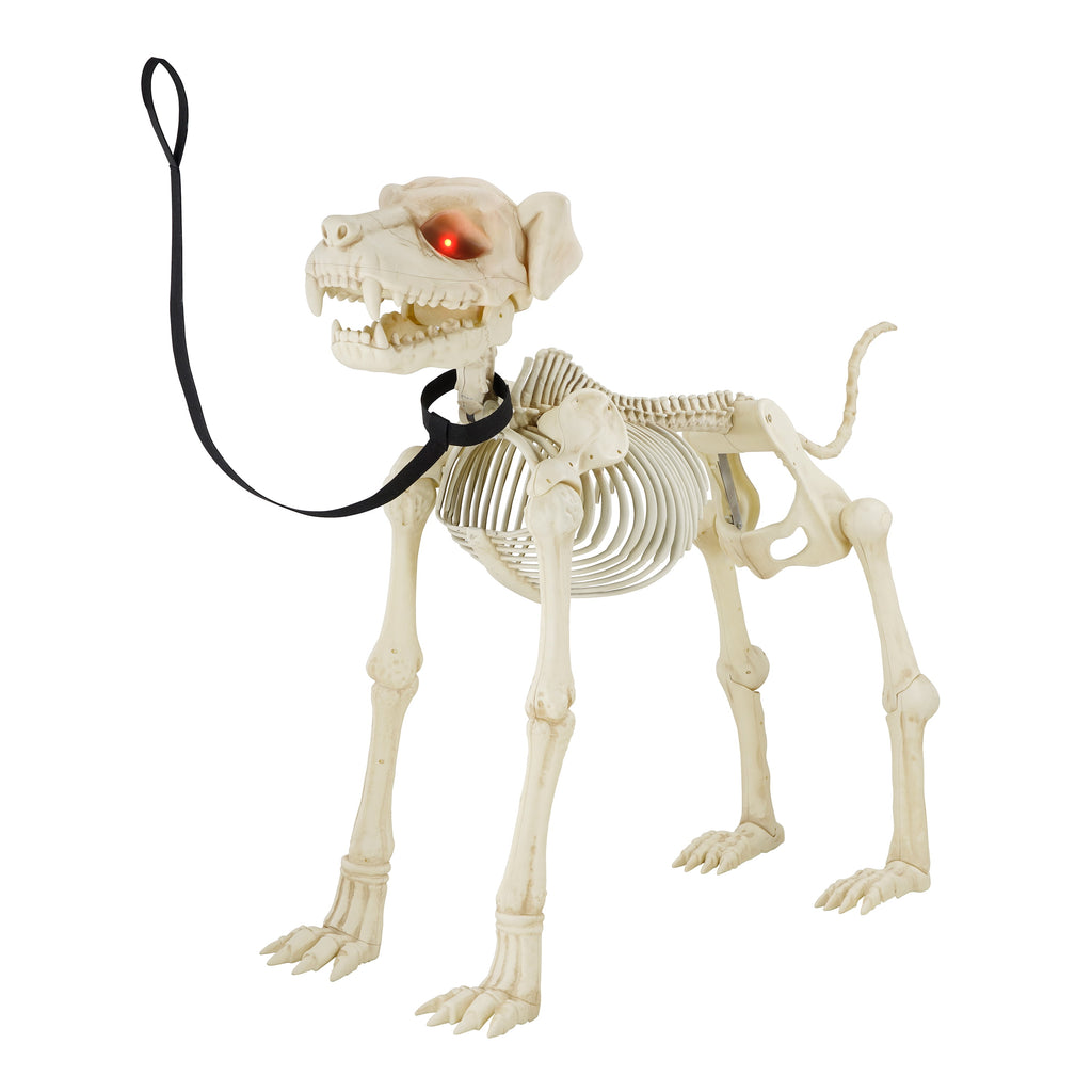 Way To Celebrate Animated Skeleton Dog Halloween Decoration, Beige, 60 in