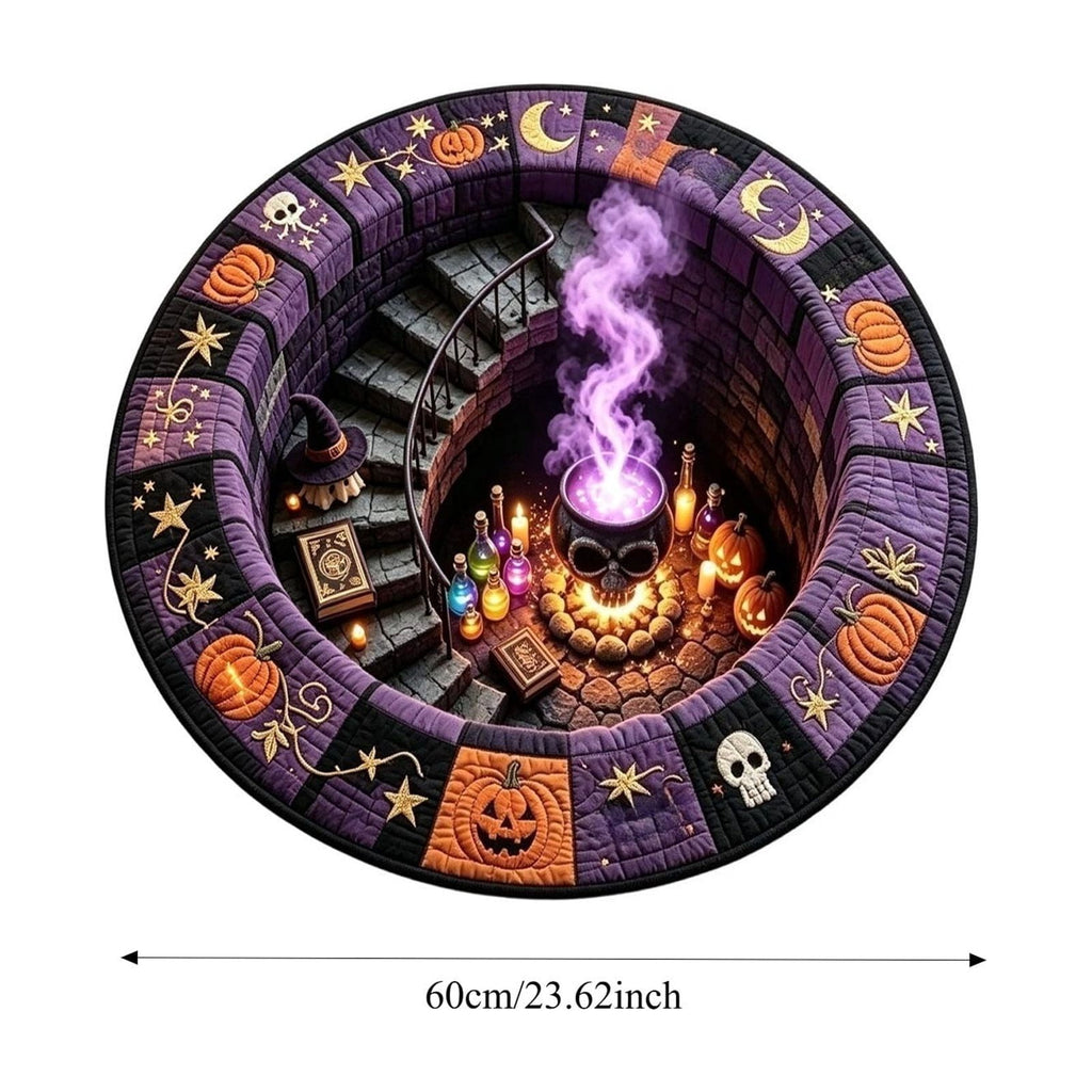 Halloween Wreath Shaped Rugs, Soft Indoor Mat for Entryway, Kitchen, Halloween Party, Pumpkin Witch Spooky Home Decor, 23.62x15.75 Inches