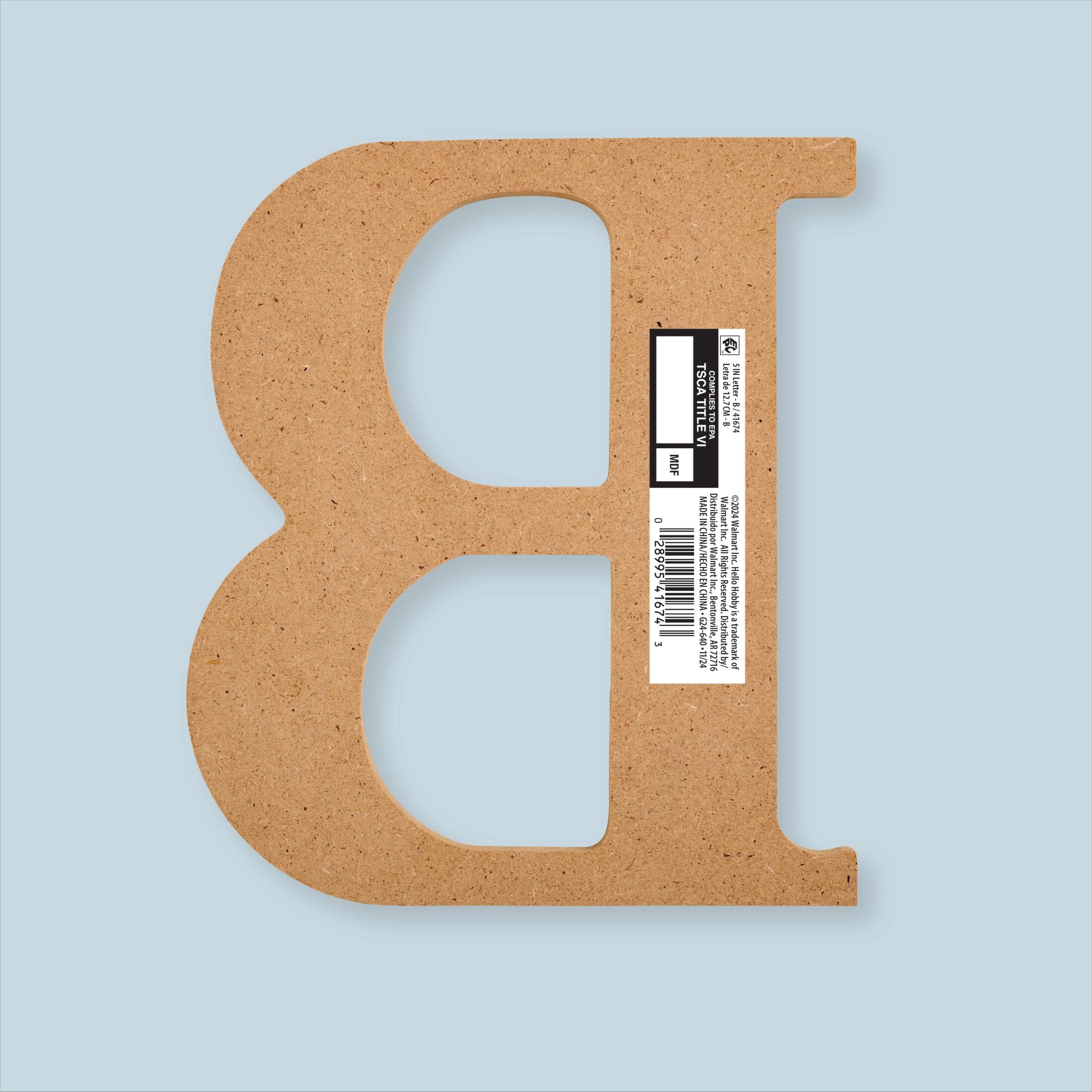 Plaid Unfinished Wood MDF 5" Letter for DIY Arts and Crafts, A