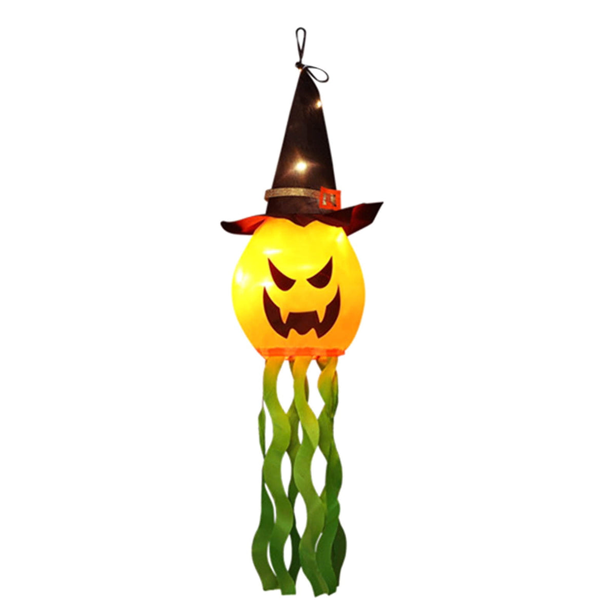 Gallickan Halloween Decorations Outdoor Decor, Hanging Lighted Glowing Pumpkin Witch Hat, Lighted Up Halloween Decorations for Indoor Outside Party Yard Tree Garden, A