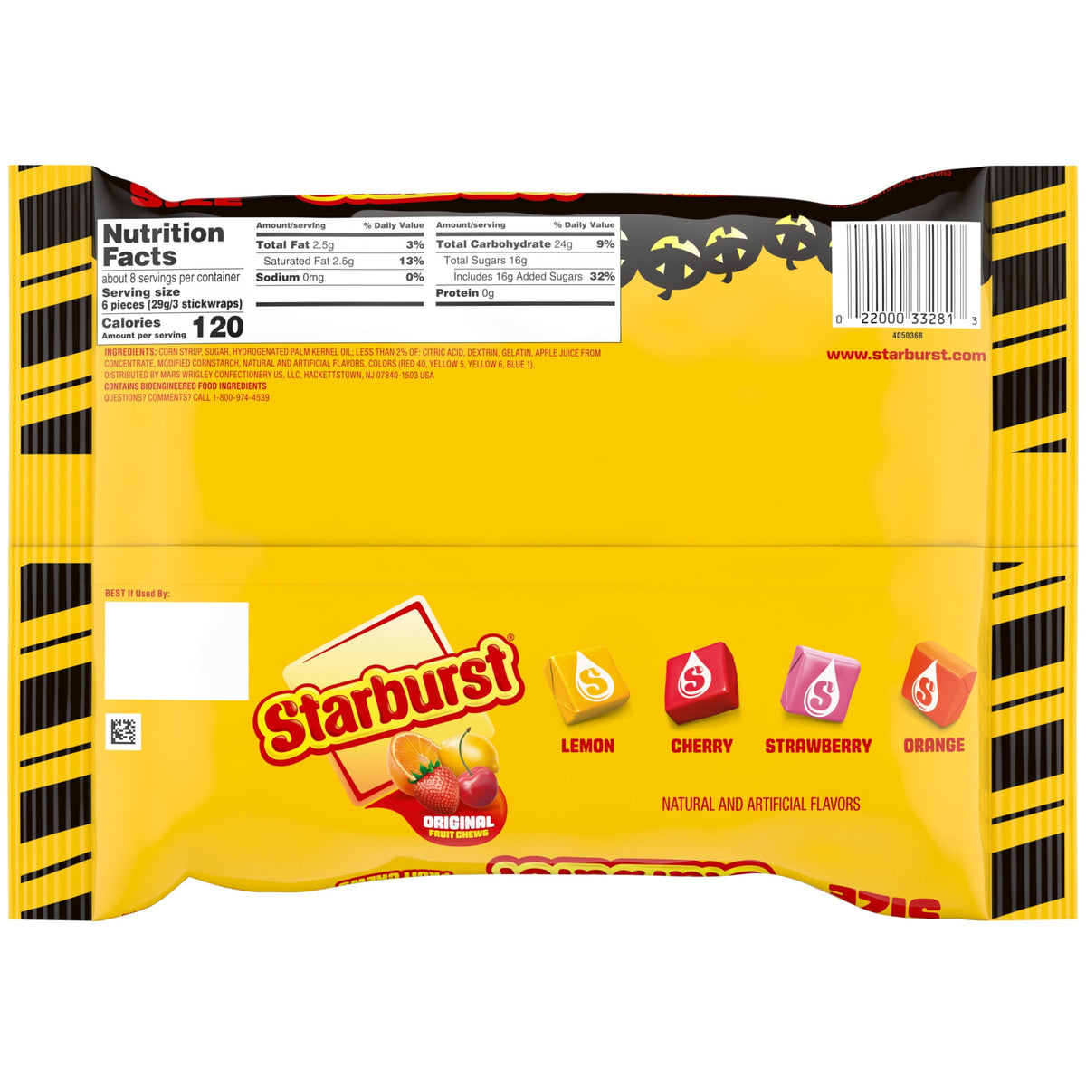 Starburst Original Fruit Chews Gluten Free Fun Size Halloween Candy - 9.17 oz Bag