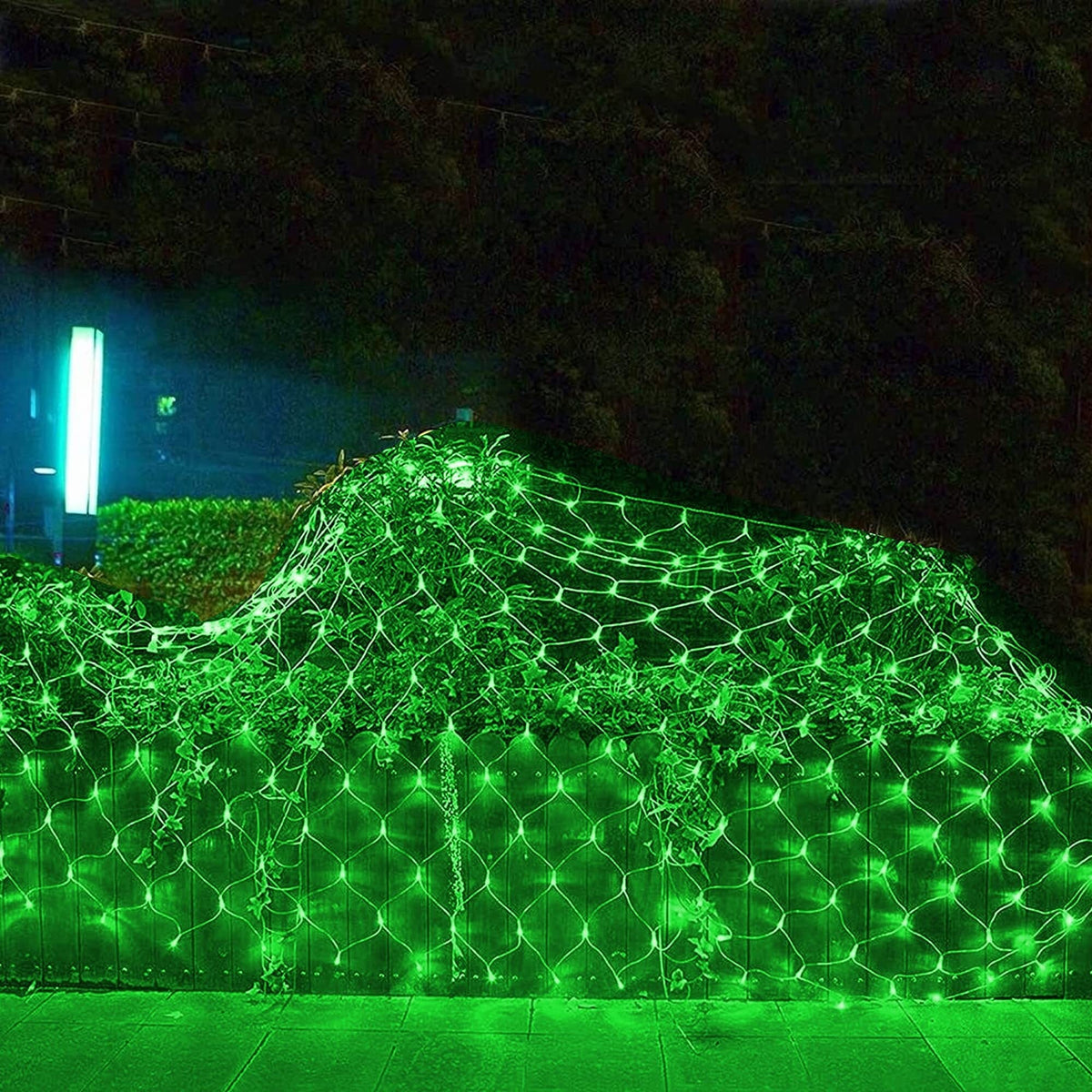 Dazzle Bright Christmas Net Lights, 360 LED 12FT x 5 FT Transparent Wire Waterproof Connectable String Lights with 8 Modes Christmas Outdoor Lights for Bushes Garden Party Holiday Decoration (Green)