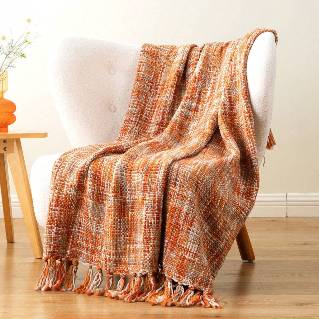 Orange Throw Blanket for Couch,Decorative Fall Blanket,Halloween Throws for Home Decor,50"x60"