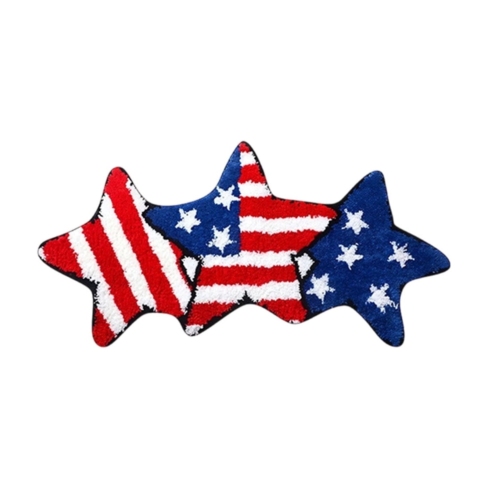 Wooowa Plush Style Multi Purpose Floor Mat Bathroom Entrance Coffee Table Carpet Fit for Fourth of July Decorations Patriotic Decor for Home Daily Holiday Festive Use