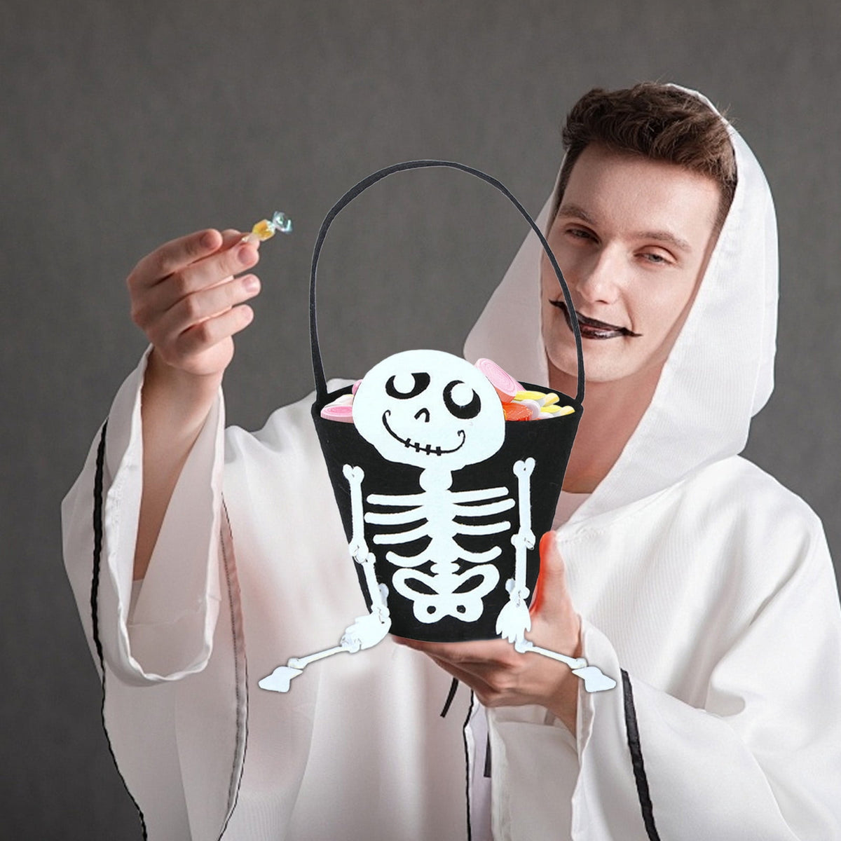 Black Halloween Mini LED Lantern Table Centerpiece 5.1 Inch for Indoor Decor, 2 Inch, 5 cm
