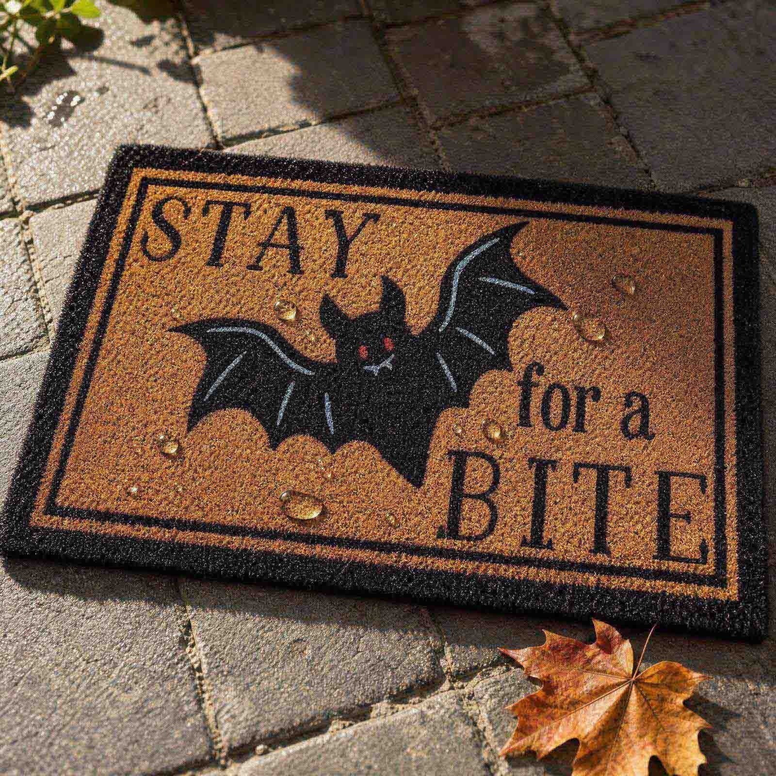 Fall Pumpkin Coir Doormat, Oh My Gourd Anti-Slip Front Door Mat Vintage Harvest Thanksgiving Halloween Entryway Floor Rug