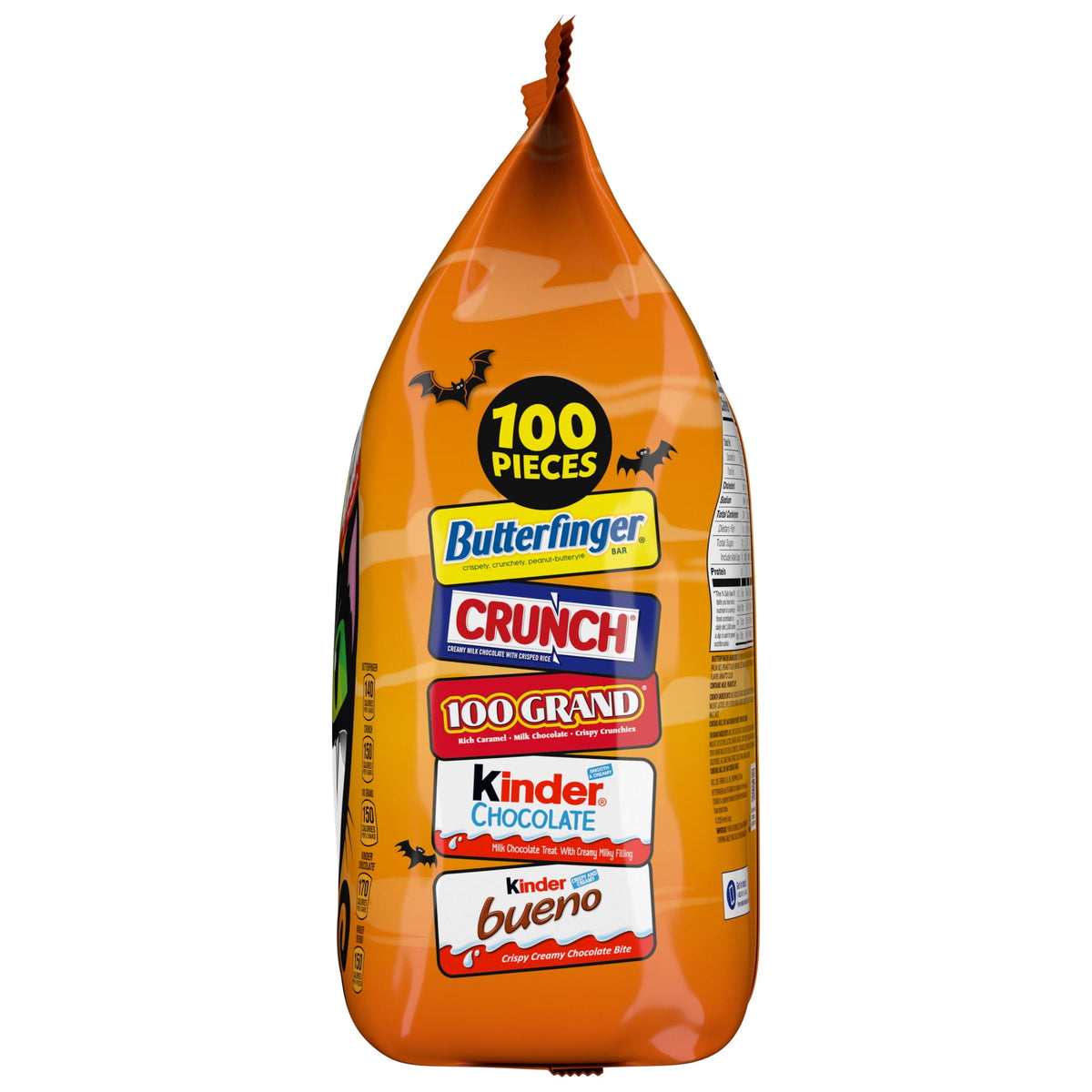 Butterfinger, CRUNCH, 100 Grand, Kinder Bueno, Kinder Chocolate, Minis Assorted Halloween Candy Bag, 100 Count, 32.2 oz