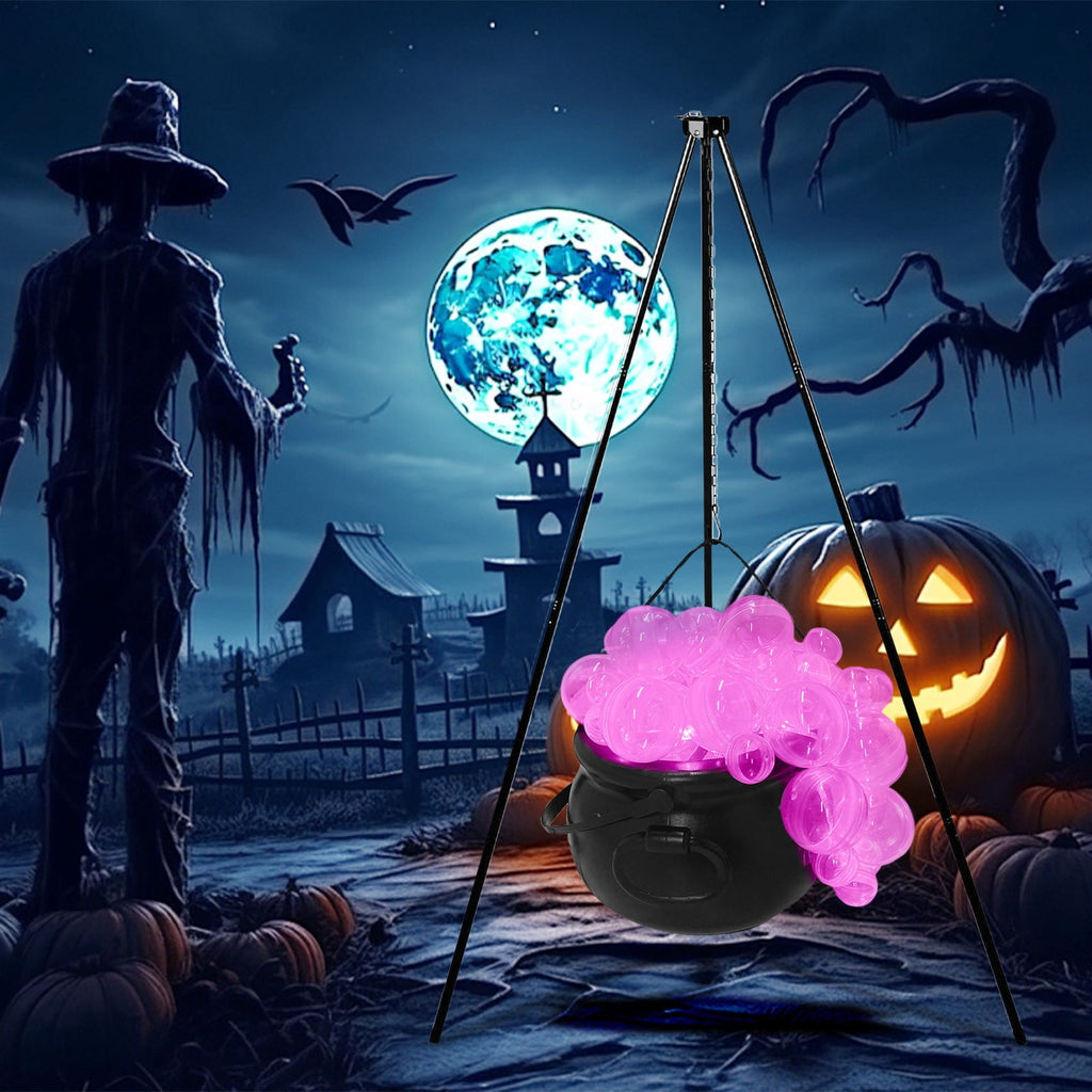 Muecwrye Halloween Decorations Outdoor, Halloween Clearance! Halloween Witches Cauldron on Tripod with Lights, DIY Bubbling Cauldron Set Decor for Home Porch Outside, Halloween Party Supplies
