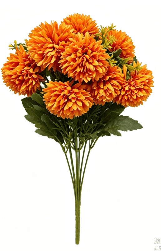 Fall Outside Decor Simulation 6-Head Chrysanthemum Bouquet Autumn Edition - Sapphire Blue Fake Flowers For Outdoors Fall Door Decor Faux Pumpkins For Outdoor For Fall Decor