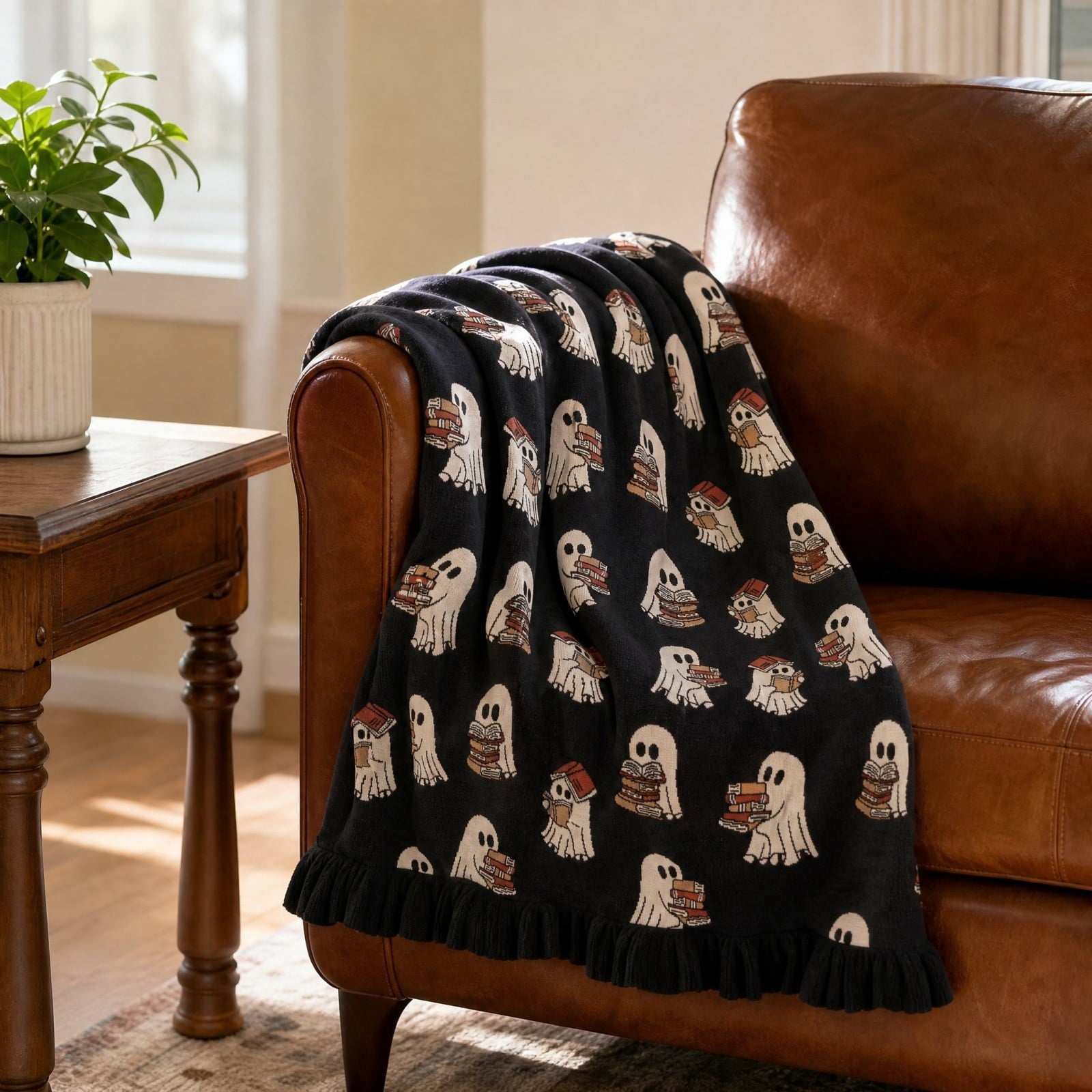 Vggrvlo Up to 25% Off Halloween Halloween Themed Throw Blanket Autumn Leaves Fall Throw Blanket for Couch Cute Halloween Blanket for G-irls B-oys K-ids Women Men