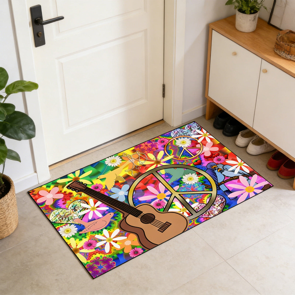Halloween Ghost Door Mat, Cute Welcome Mat for Front Door Porch Entryway Haunted Outdoor Decor Spooky Decorative Entrance Doormat Non Slip Halloween Rug, 16" x 24"