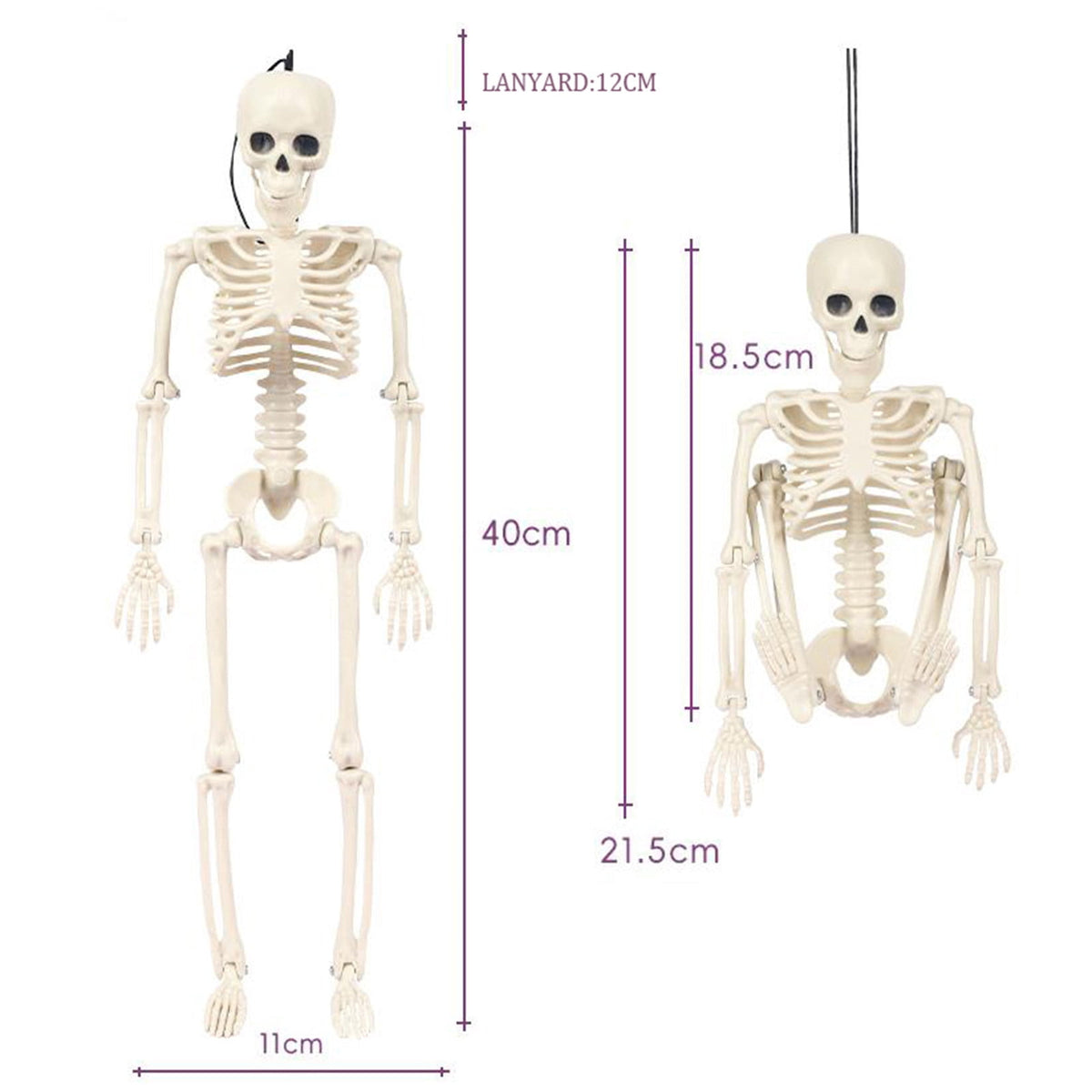Qocolcyl 2 Pack Halloween Skeleton Lights Decorations, Halloween Candles Lamp Decoration Ornament Indoor Outdoor, Halloween Scary Decor for Home Room Table Outside Yard Lawn Garden Party Supplies