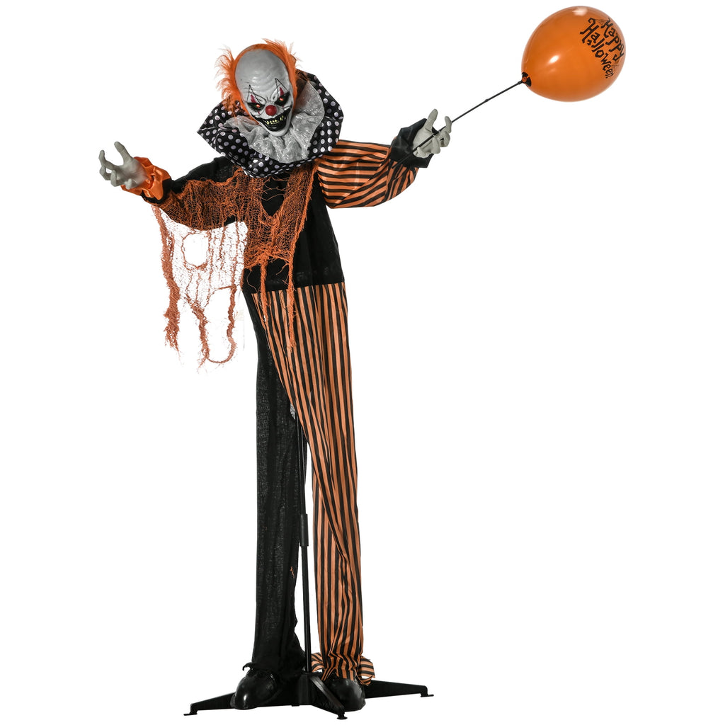 Outsunny 74" Life Size Outdoor Halloween Decorations Skeleton Witch, Animated Prop Animatronic Decor with Sound and Motion Activated, Light Up Eyes and Chest, Howling and Chain Sound