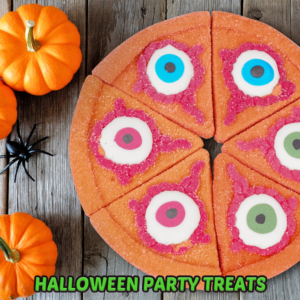 AMOS Cotton Candy Halloween Pizza, Eyeballs Candy for Party, Gluten-Free, 6 Count, 6.35 oz