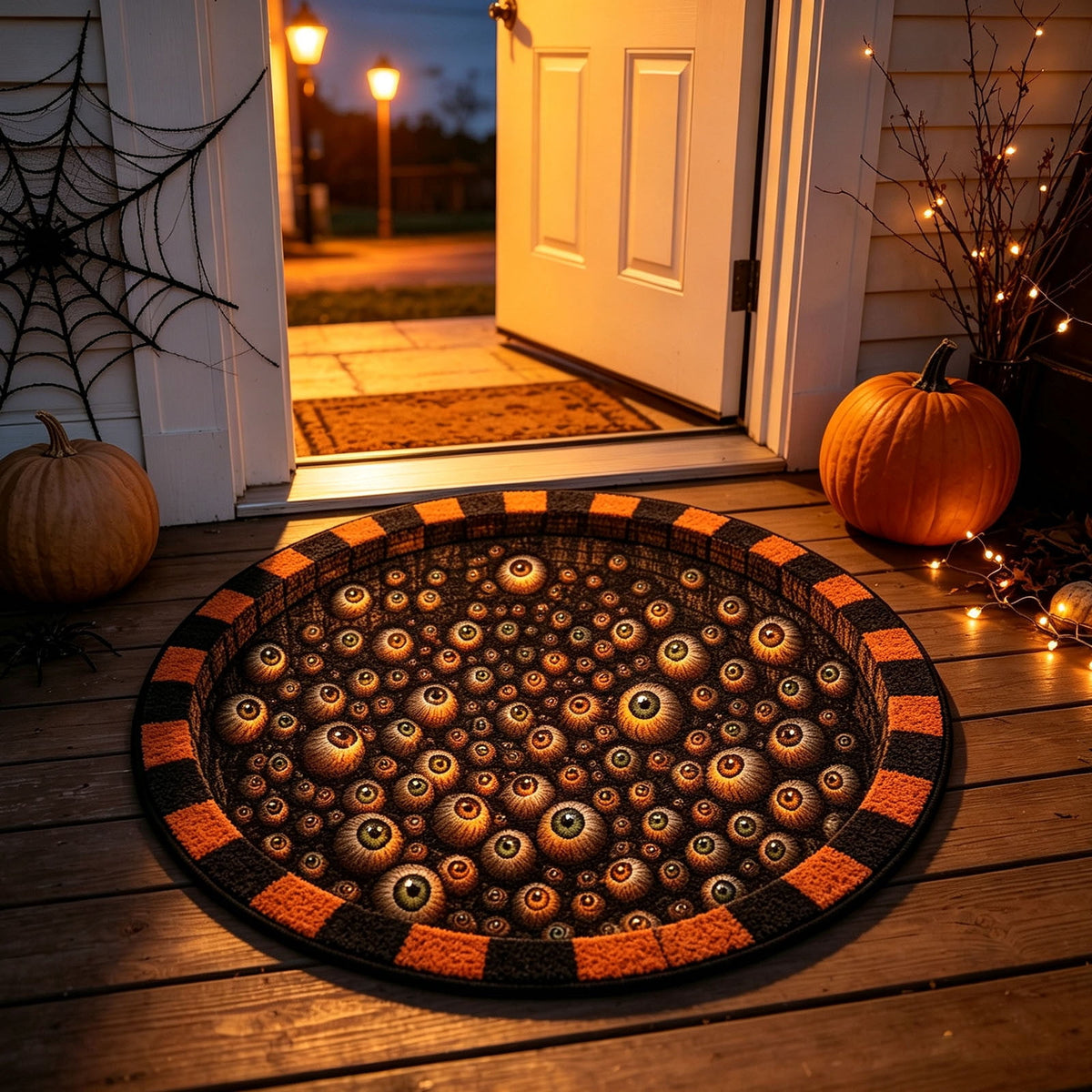 Halloween Ghost Door Mat, Cute Welcome Mat for Front Door Porch Entryway Haunted Outdoor Decor Spooky Decorative Entrance Doormat Non Slip Halloween Rug, 16" x 24"