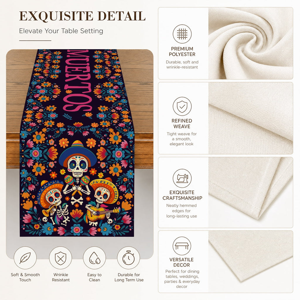 Sm:)e Halloween Table Runner Ghost Pumpkin 13x72 Inch, Halloween Party Kitchen Dining Indoor Outdoor Decorations,Orange