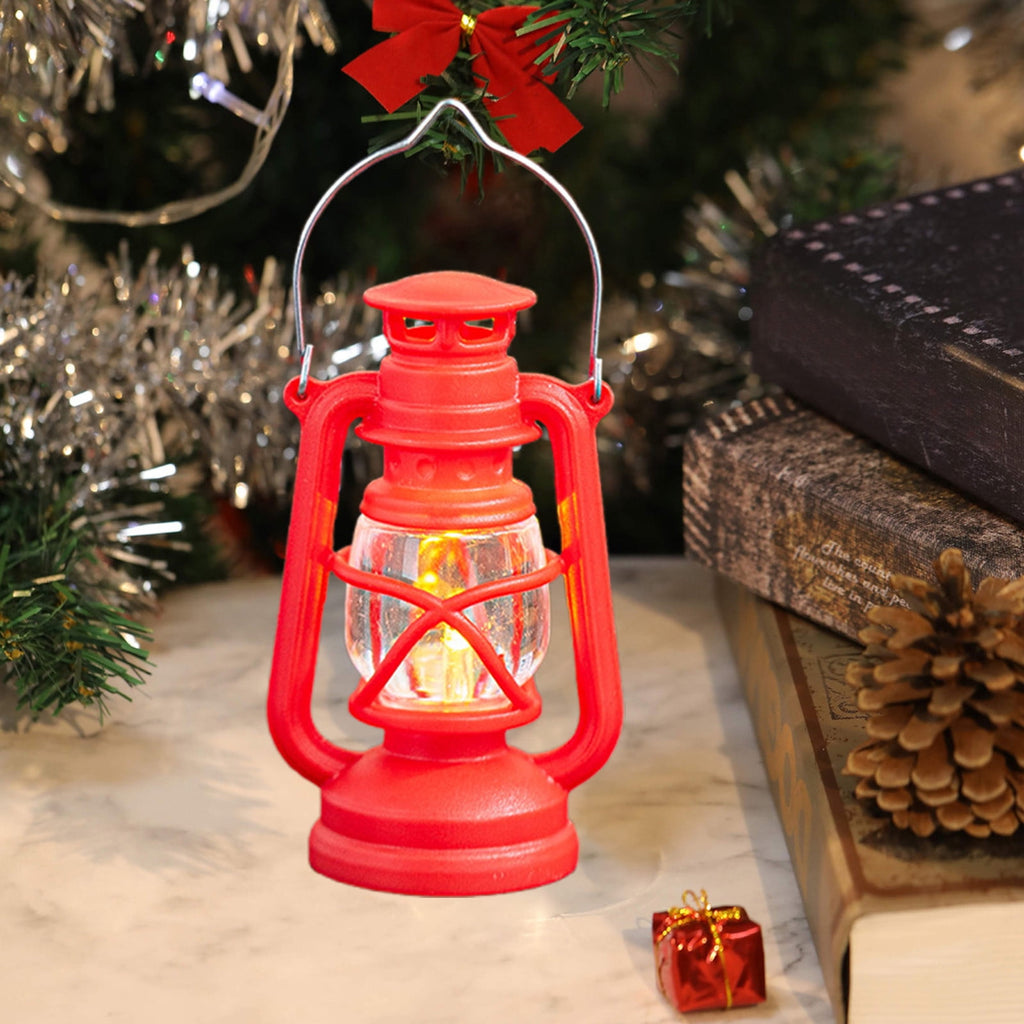 openpig Vintage LED Hurricane Lantern, LED Battery Powered Camping Lamp Outdoor Hanging Lantern, Landscape Decor for Table Patio Garden Yard Pathway Porch (Black)
