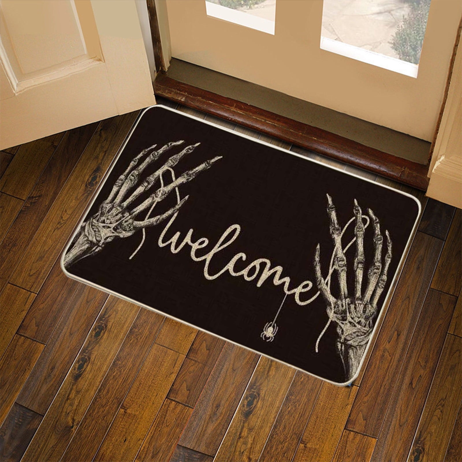 PEIBang Halloween Welcome Doormat for Front Door,Spooky Halloween Door Mat Indoor Outdoor Decor for Porch Entryway,16x24 Inch