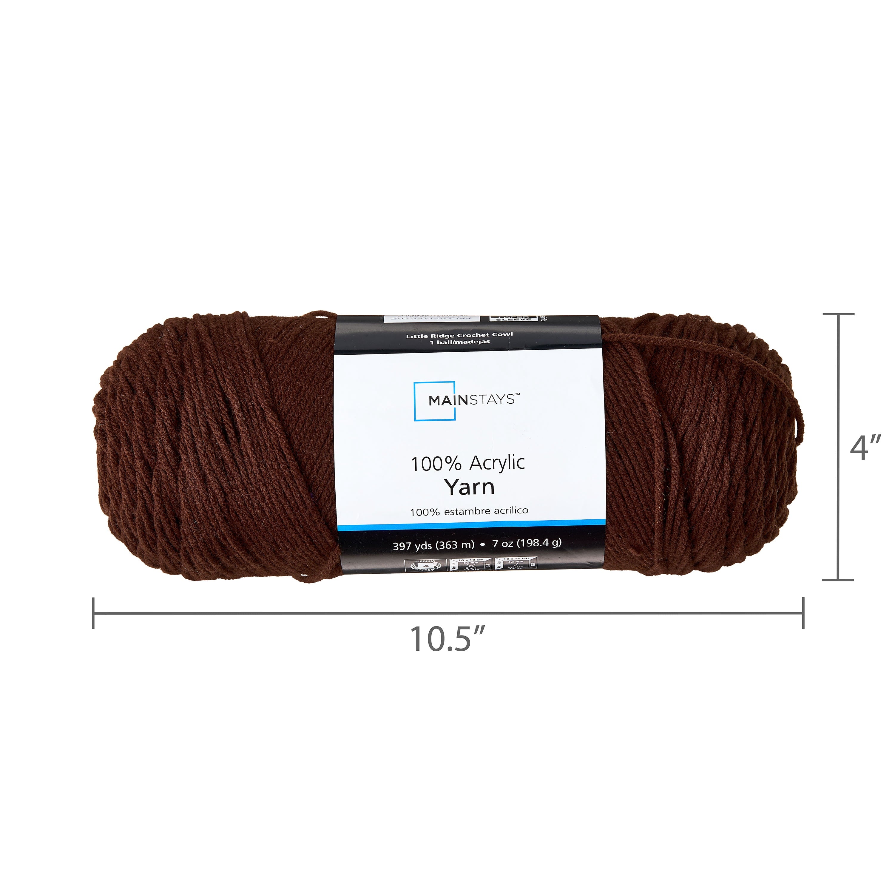 Mainstays Medium 4 Acrylic Yarn, White, 7 oz, 397 Yards
