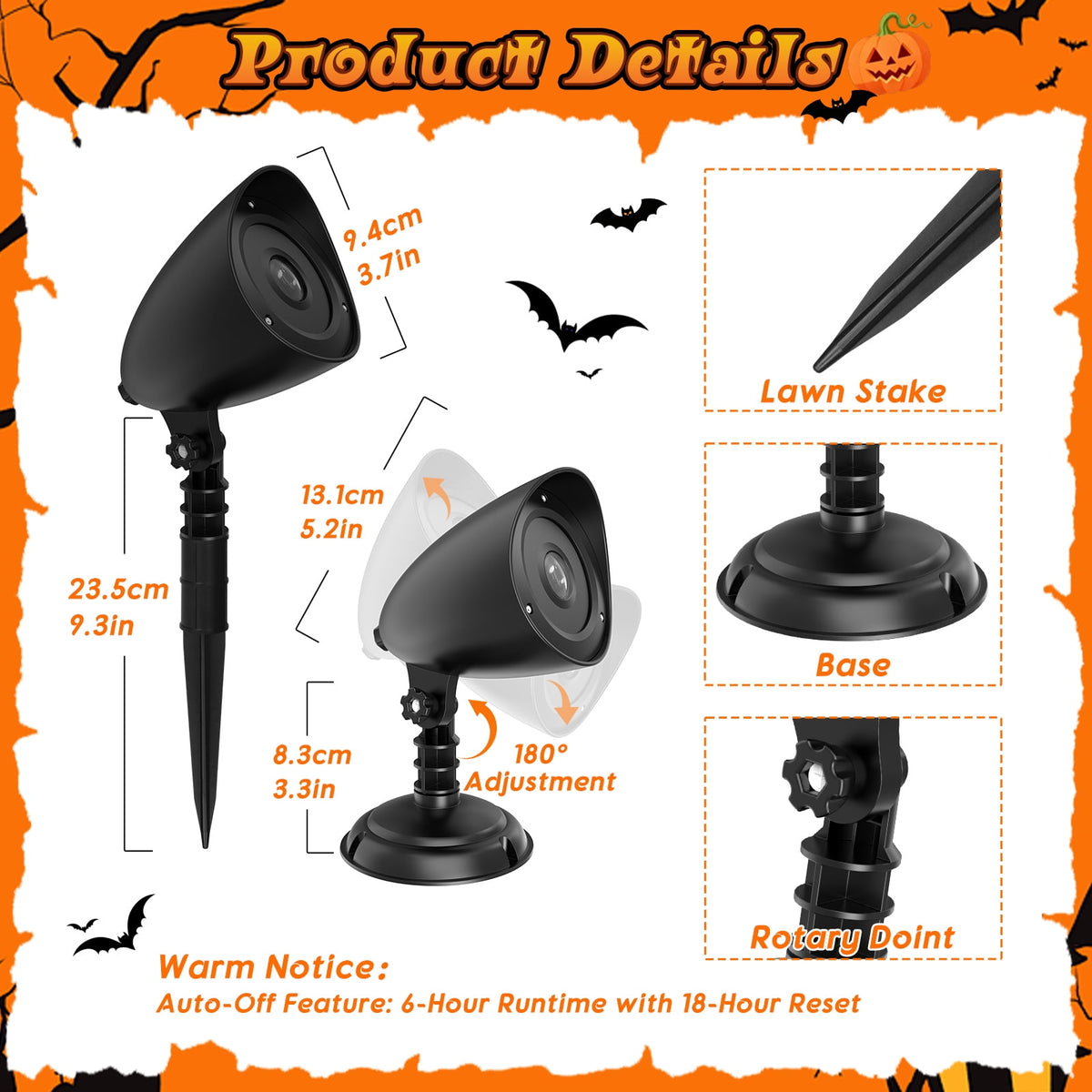 WETRBWEH Halloween Projector Lights Outdoor Indoor, 3D Dynamic Ghost Projector Decorations Lights for Window, Ground,Halloween Decor