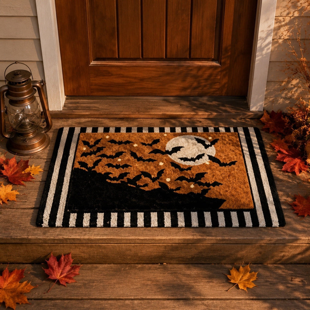 Halloween Ghost Door Mat, Cute Welcome Mat for Front Door Porch Entryway Haunted Outdoor Decor Spooky Decorative Entrance Doormat Non Slip Halloween Rug, 16" x 24"