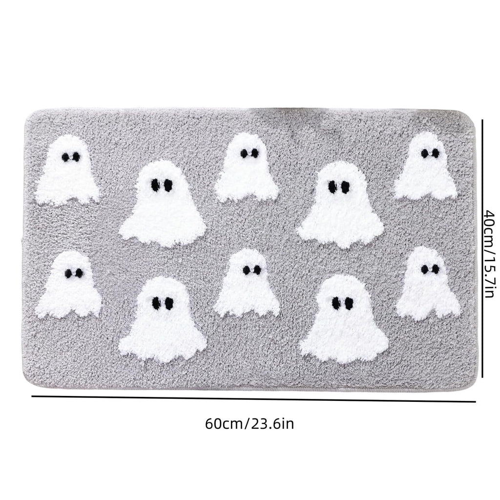 WWC Halloween Door Mat, 32x20 inch Halloween Decor Thick Non Slip Ghost doormat, Entryway Rug for Fall Party Indoor Outdoor Front Porch