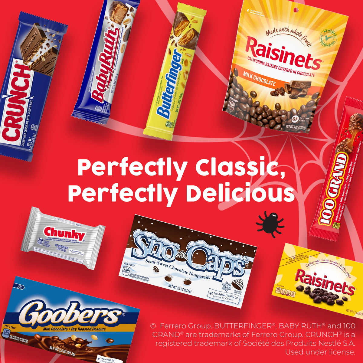 Butterfinger, CRUNCH, Baby Ruth & 100 Grand Halloween Candy Bulk, 100 count