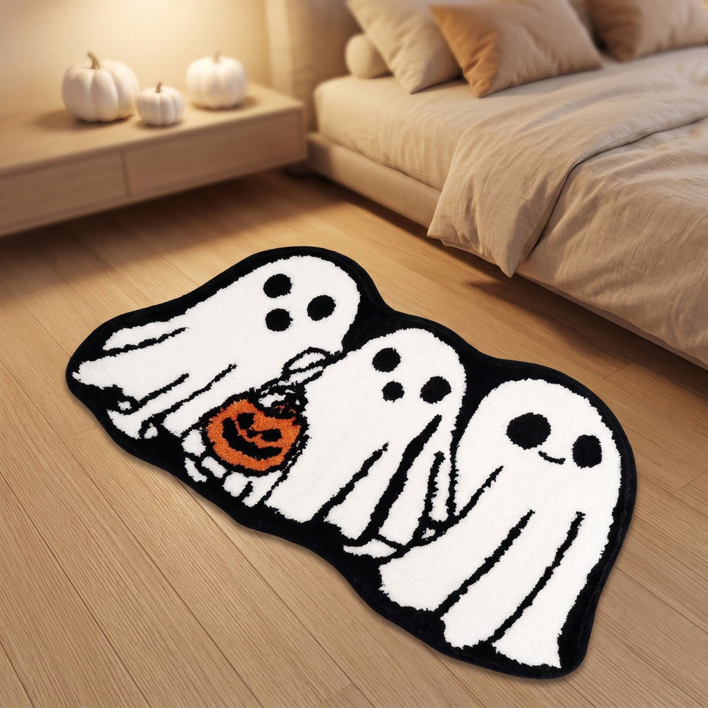 Yhmxh Halloween Bathroom Rugs, Halloween Pumpkin Bath Mats, Farmhouse Halloween Rugs for Bathroom Decorations for The Home, Holiday Cute Pumpkin Decor Non-Slip 15.7x23.6 Inches