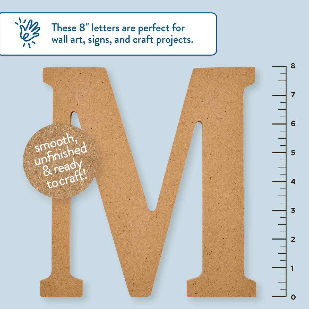 Hello Hobby Surfaces Unfinished Wood MDF Letter A, 8 in