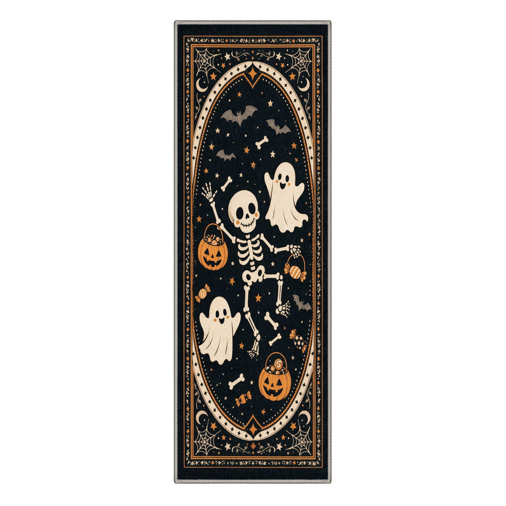 GENIMO 5'x7' Halloween Area Rug for Living Room, Washable Non Slip Soft Vintage Witch Indoor Rug for Bedroom Dining Room Home Office, Retro Sepia