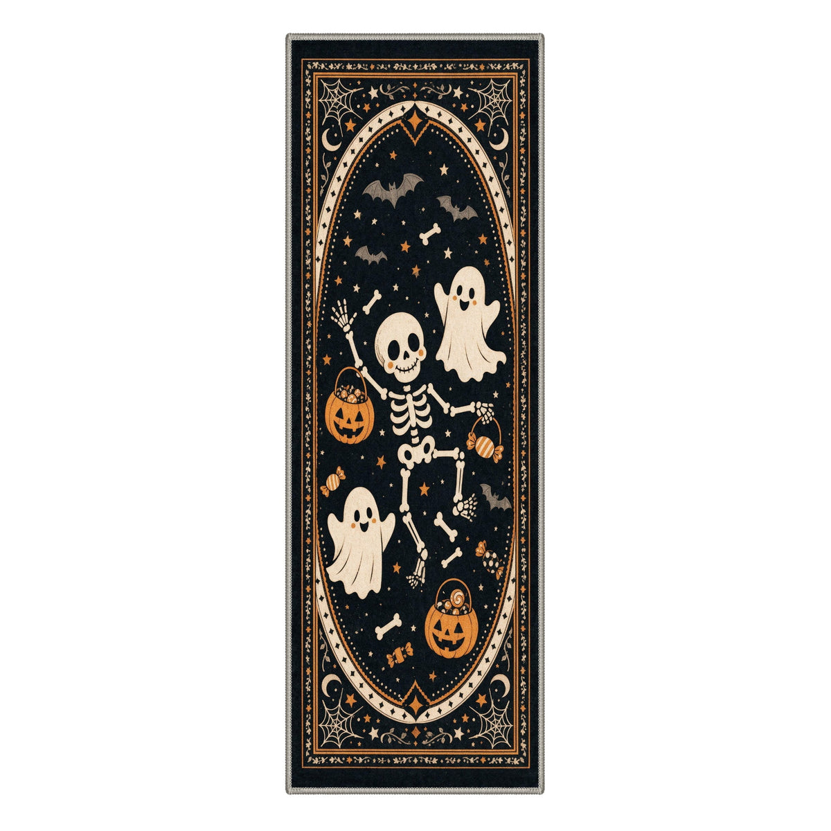 GENIMO 2'x3' Halloween Doormat, Washable Non Slip Soft Gothic Castle Outdoor Door Mat for Front Door Covered Porch Patio Entryway, Antique Gold