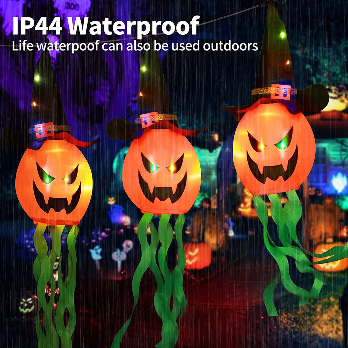Deago Halloween Lights 9.8ft Battery Operated Ghost Witch Hat 5 LED String Lights Halloween Decoration for Indoor Outdoor Home Party Halloween Decor, White