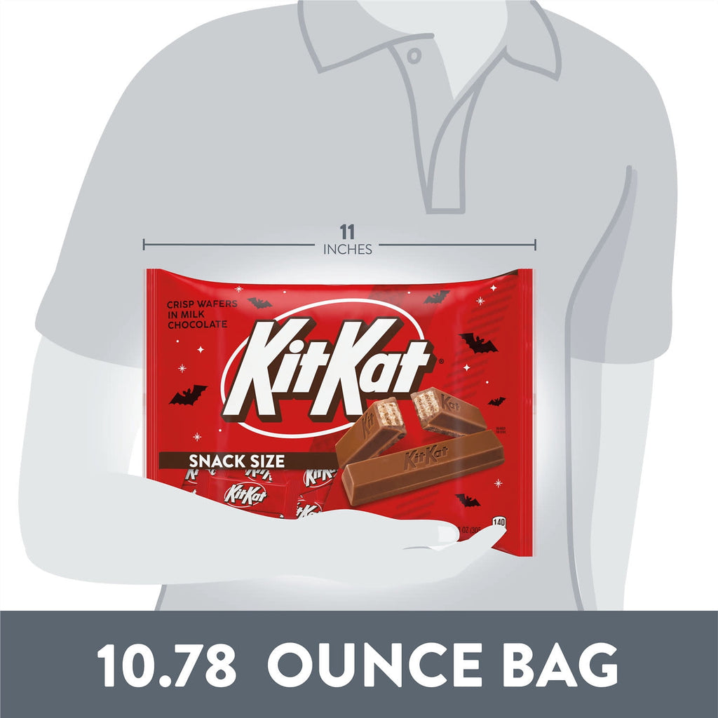 (2 pack) Kit Kat Milk Chocolate Wafer Snack Size, Halloween Candy Bag, 10.78 oz