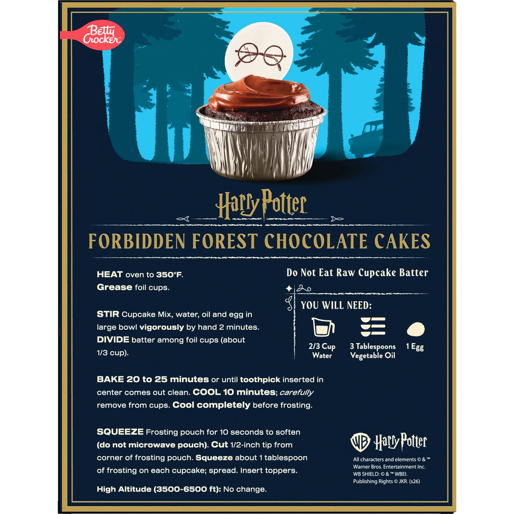 Betty Crocker Harry Potter Forbidden Forest Chocolate Cupcake Kit, 6 Count, 13.3 oz