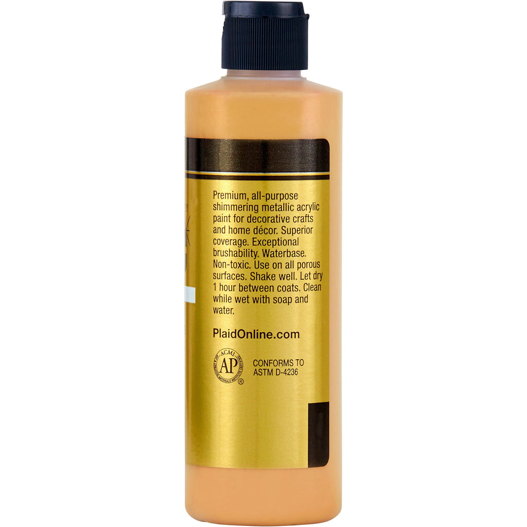 FolkArt Metallic Acrylic Craft Paint, Metallic Finish, Pure Gold, 8 fl oz