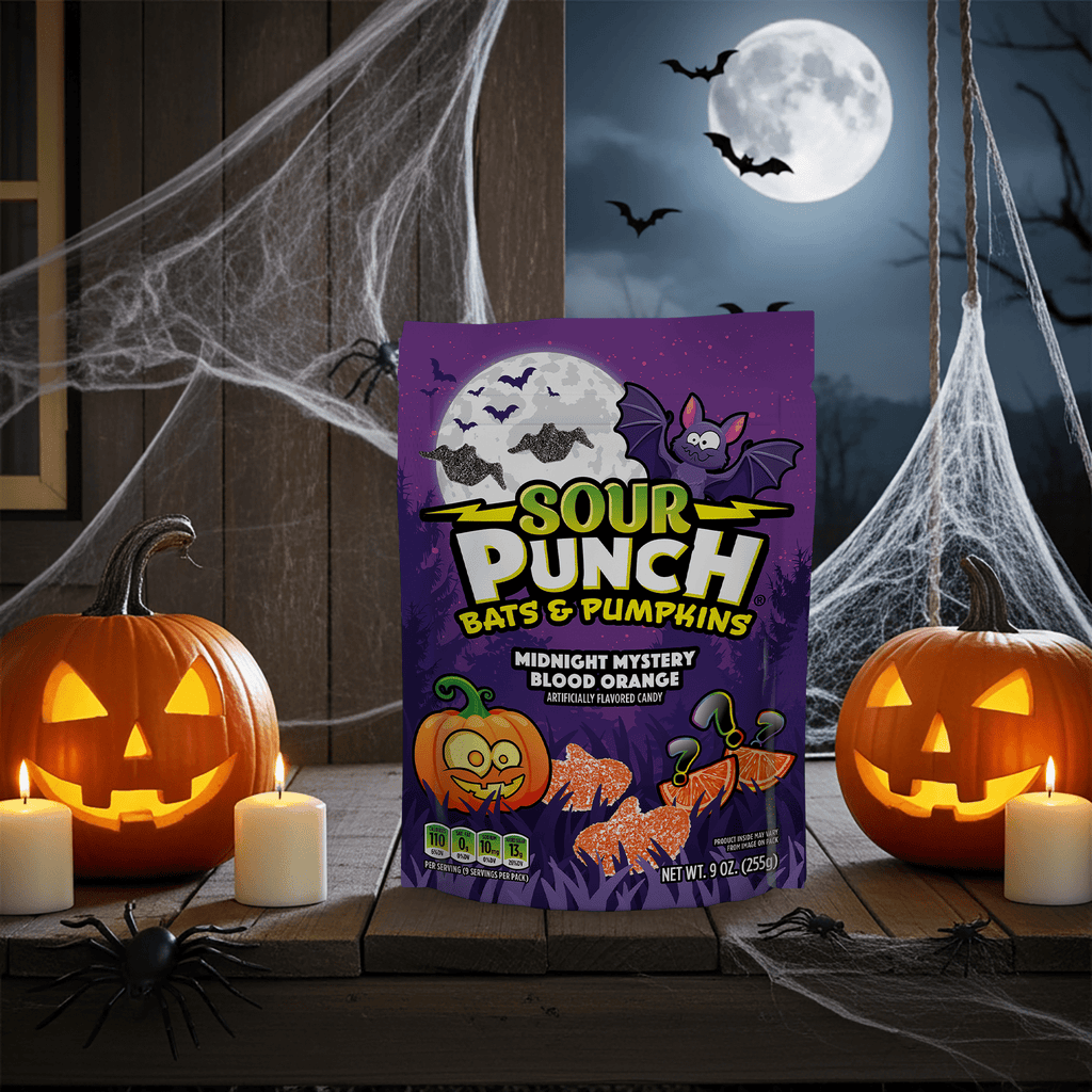 Sour Punch Bats and Pumpkins Halloween Candy 9oz Bag