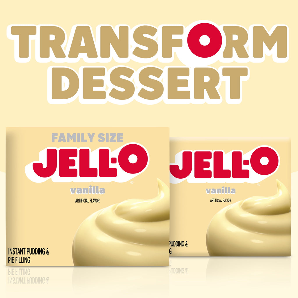 Jell-O Vanilla Artificially Flavored Instant Pudding & Pie Filling Mix, Family Size, 5.1 oz. Box