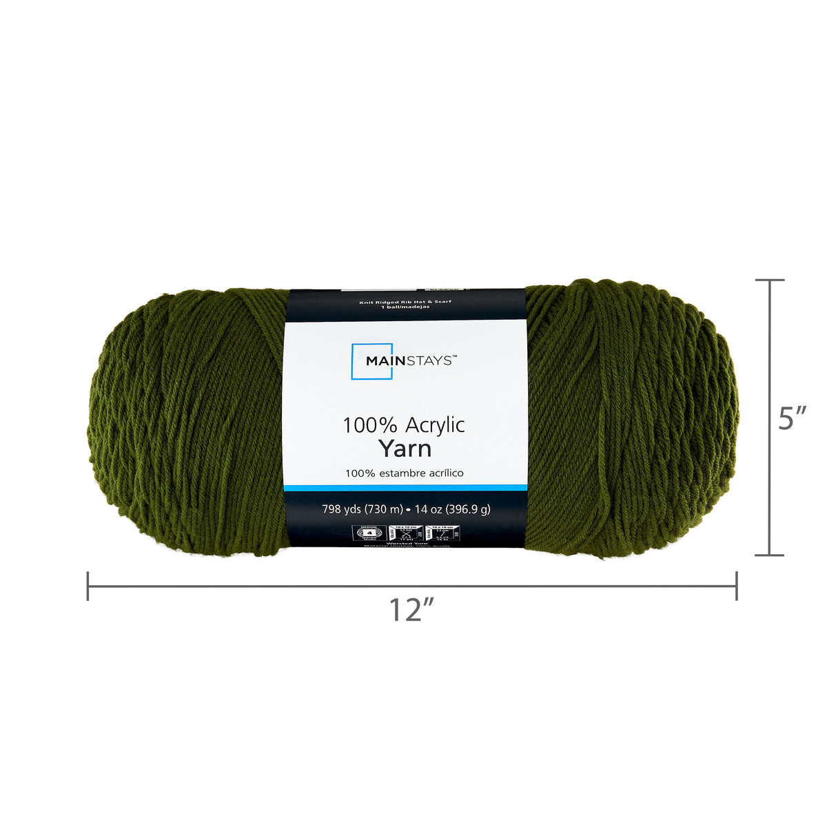 Mainstays Medium Acrylic Yarn, White, 14 oz, 798 yd