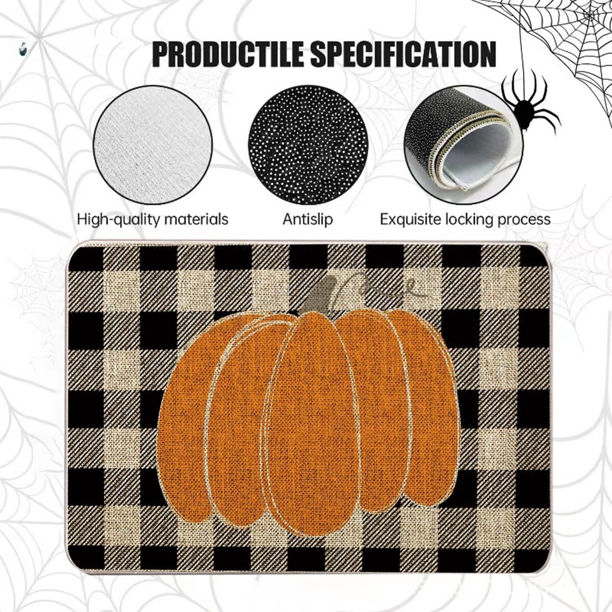 kladzum Halloween Door Mats Outdoor Rug Pumpkins Doormat Halloween Rugs Spooky Entryway Rug for Trick-or-Treaters Scary Yet Stylish Front Door Decoration Dirt Wiper Home Kitchen Floor Front Door Mats