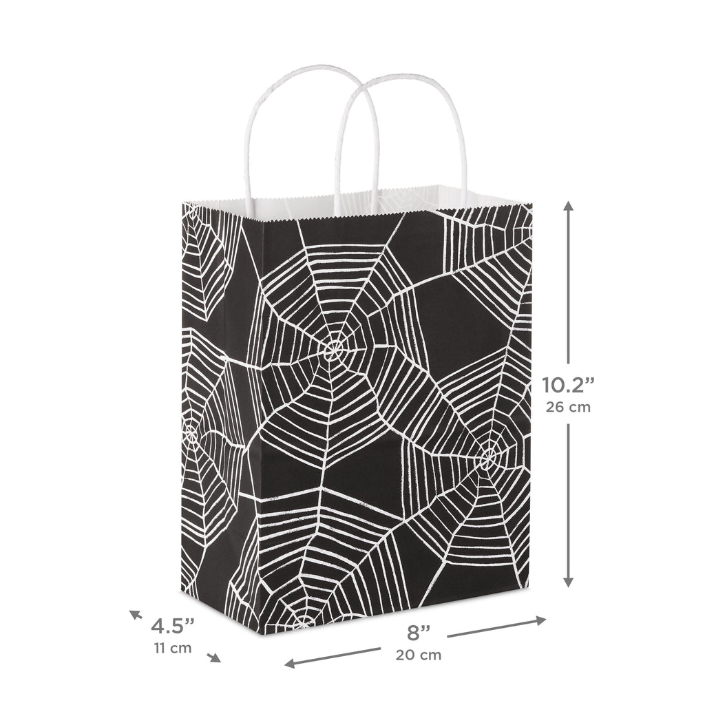 Hallmark Medium Halloween Gift Bag (Webs on Black), 1 Count