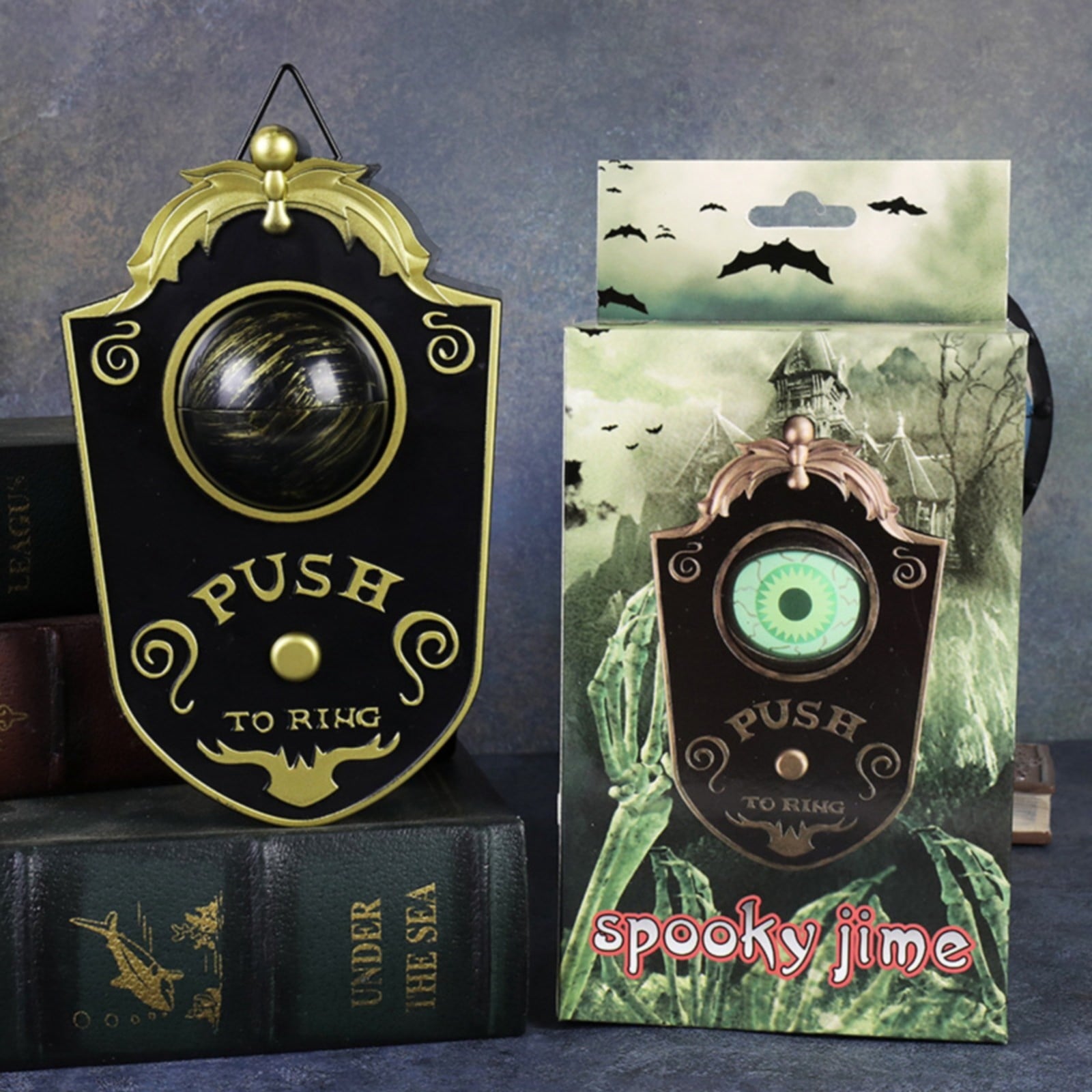 Halloween Decoration, Halloween Doorbell, Haunted Doorbell Animated Eyeball Halloween Decor with Spooky Sounds, Haunted House Halloween Prop Decoration, 4.3x7.1"