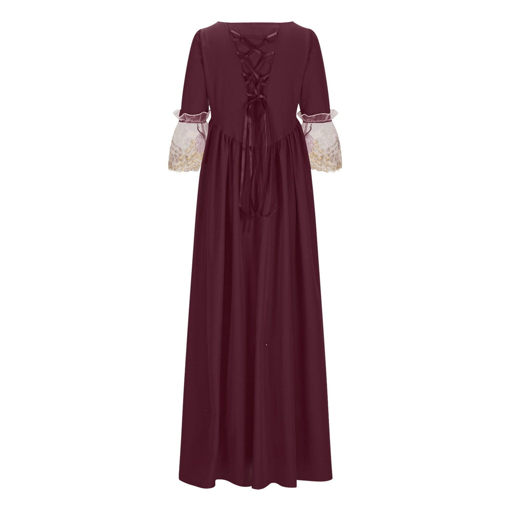 UPPADA Plus Size Victorian Dress for Women Lace Up Flare Sleeve Ball Gown with Corset Evening Party Maxi Gowns Vintage Cocktail Dress Wedding Dresses Early