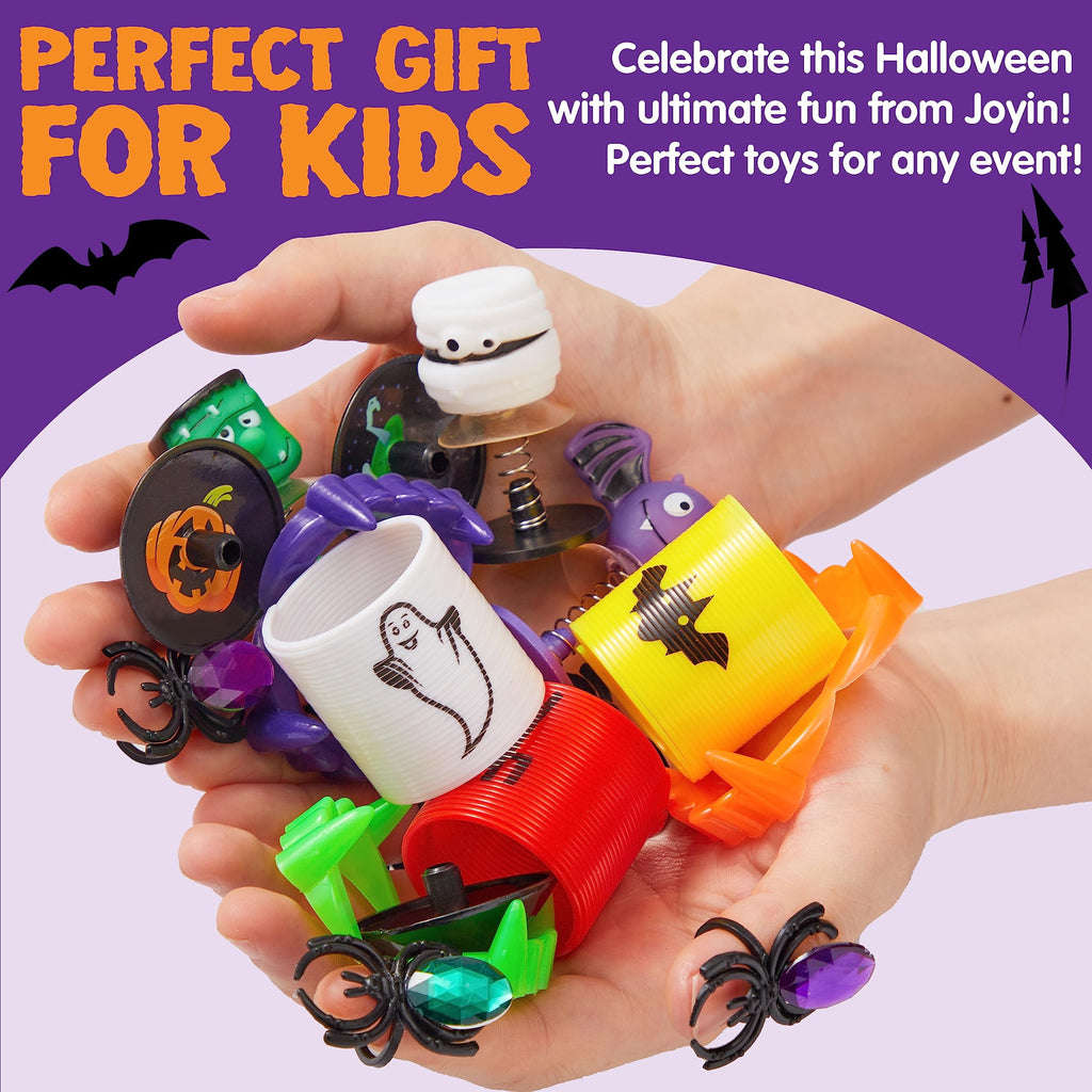 Joyfy 168 Pcs Halloween Stationery Party Favors,Halloween Gifts for Kids,Halloween Goodies Including Halloween Vampire Teeth,Spiders,Stamps,Stickers,Slap Bracelets