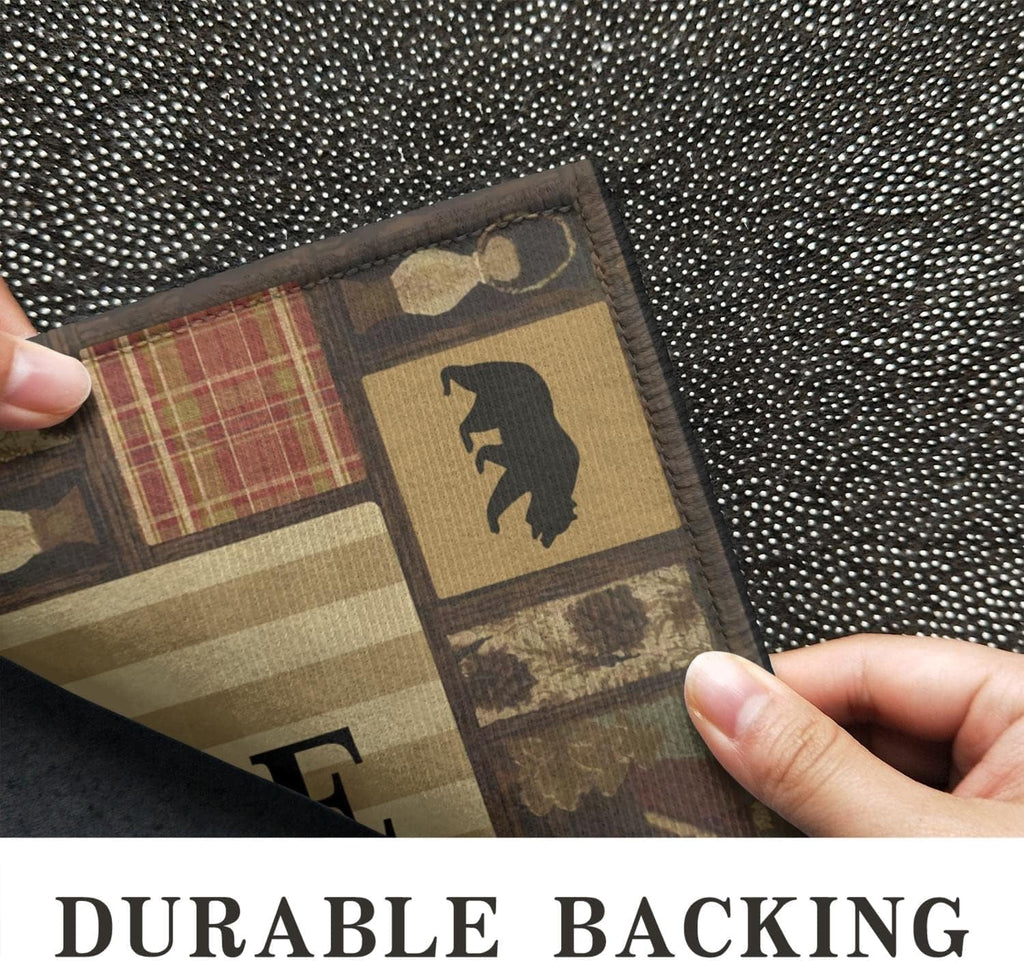 Bear Rugs Tribal Doormat Non-Slip Absorbent Resist Dirt Front Door Mat Machine Washable Welcome Mats Outdoor Inside Floor Rugs for Entryway 30" X 17"…